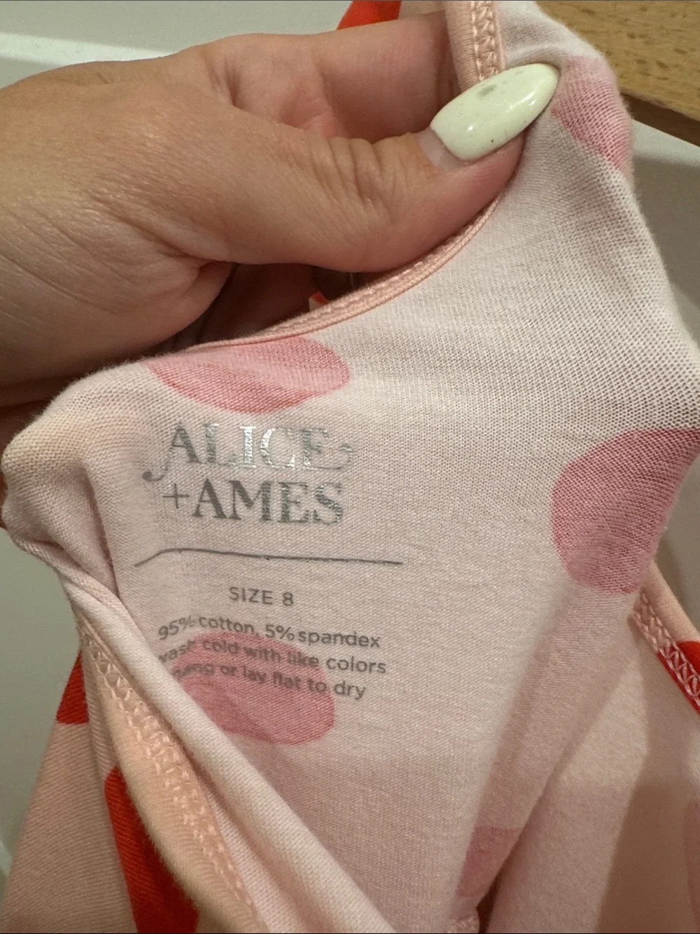 Alice + Ames Pink Dress with Red Polka Dots